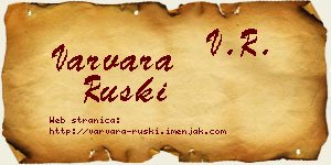 Varvara Ruski vizit kartica